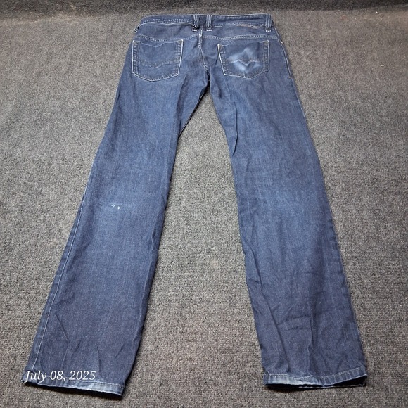 Diesel Jeans Men Size 30x32 Dark Blue Button Fly Safado Regular Slim Straight - Picture 5 of 14